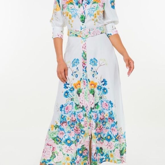 White Floral Maxi Dress - Picture 4 of 16